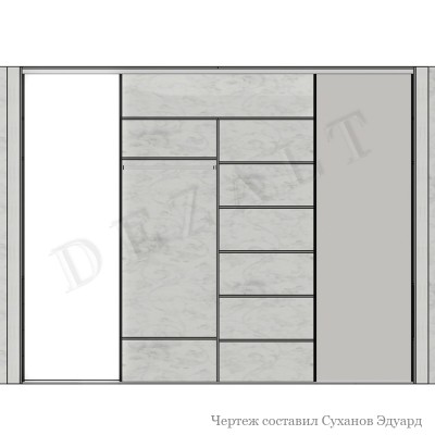 Шкаф-купе встроенный 4 двери