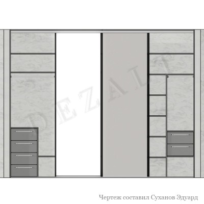 Шкаф-купе встроенный 4 двери