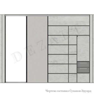 Шкаф-купе встроенный 4 двери
