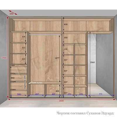 Шкаф-купе делит комнату