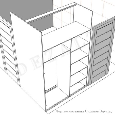 Чертеж шкафа-купе в прихожую