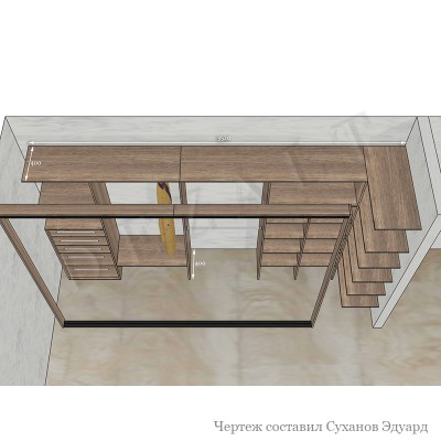 Шкаф-купе с загибом