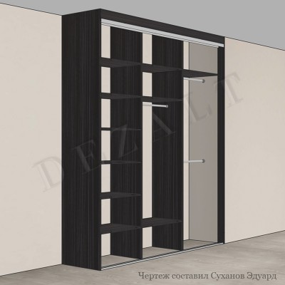 Чертежи встроенного шкафа-купе