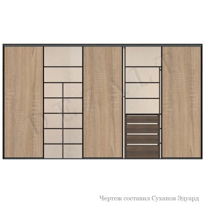 Чертеж большого шкафа-купе