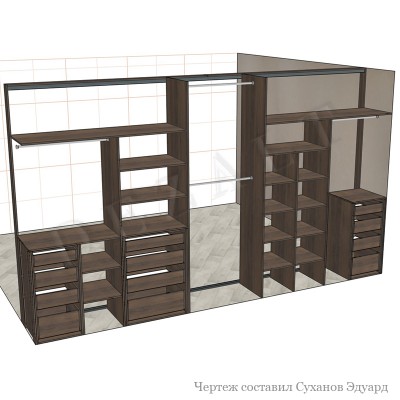 Чертеж большого шкафа-купе
