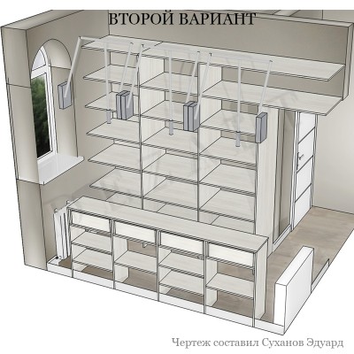 Схемы гардеробной комнаты