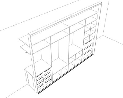 Встроенный шкаф-купе в гостиную 4 двери