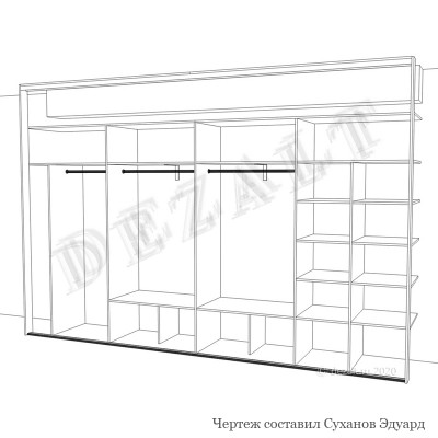 Шкаф-купе встроенный 4 двери