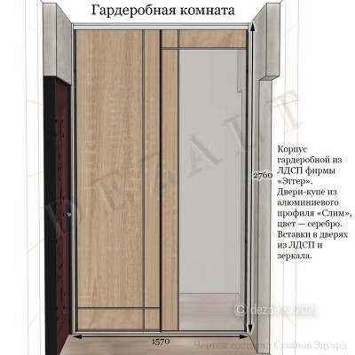Гардеробная 2 двери-купе