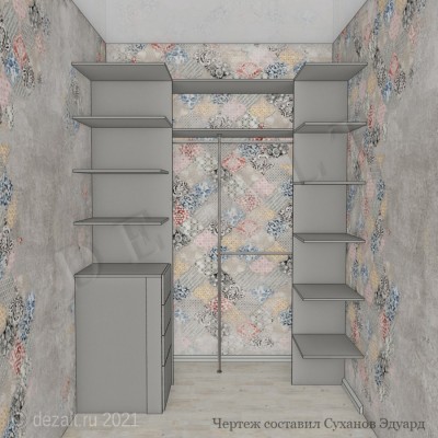 Гардеробная без дверей-купе