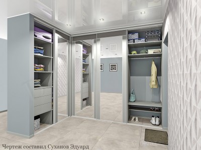 Шкаф-купе угловой с зеркалами