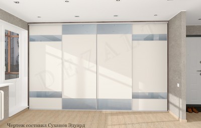 Шкаф-купе встроенный 4 двери