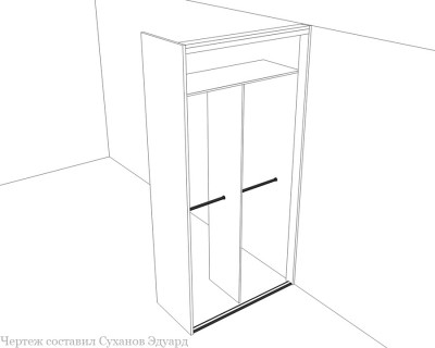 Шкаф-купе для верхней одежды 2 секции