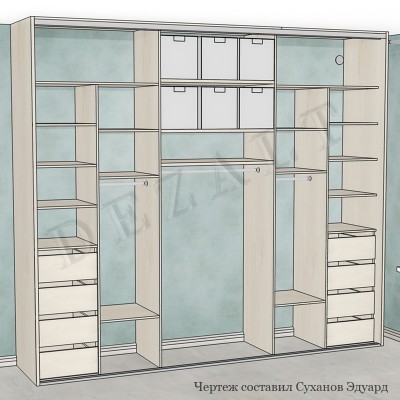 Шкаф-купе три двери в спальню