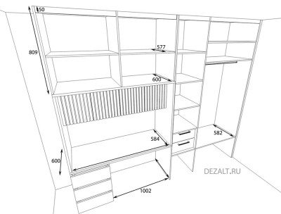 Шкаф со столом