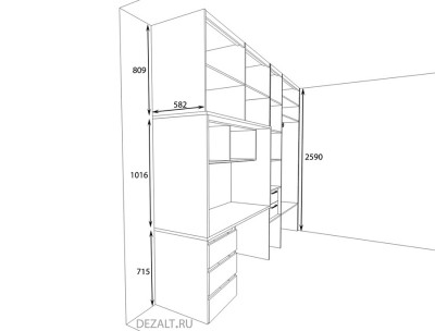Шкаф со столом