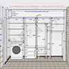 Чертеж шкафа-купе со стиральной машиной