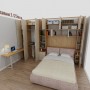 Спальня 12,7кв.м. в ЖК Яуза парк. Вариант 3.